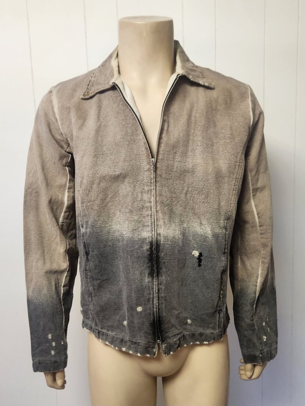 Frederichoms men's jacket L vintage 1990s ombre distressed denim